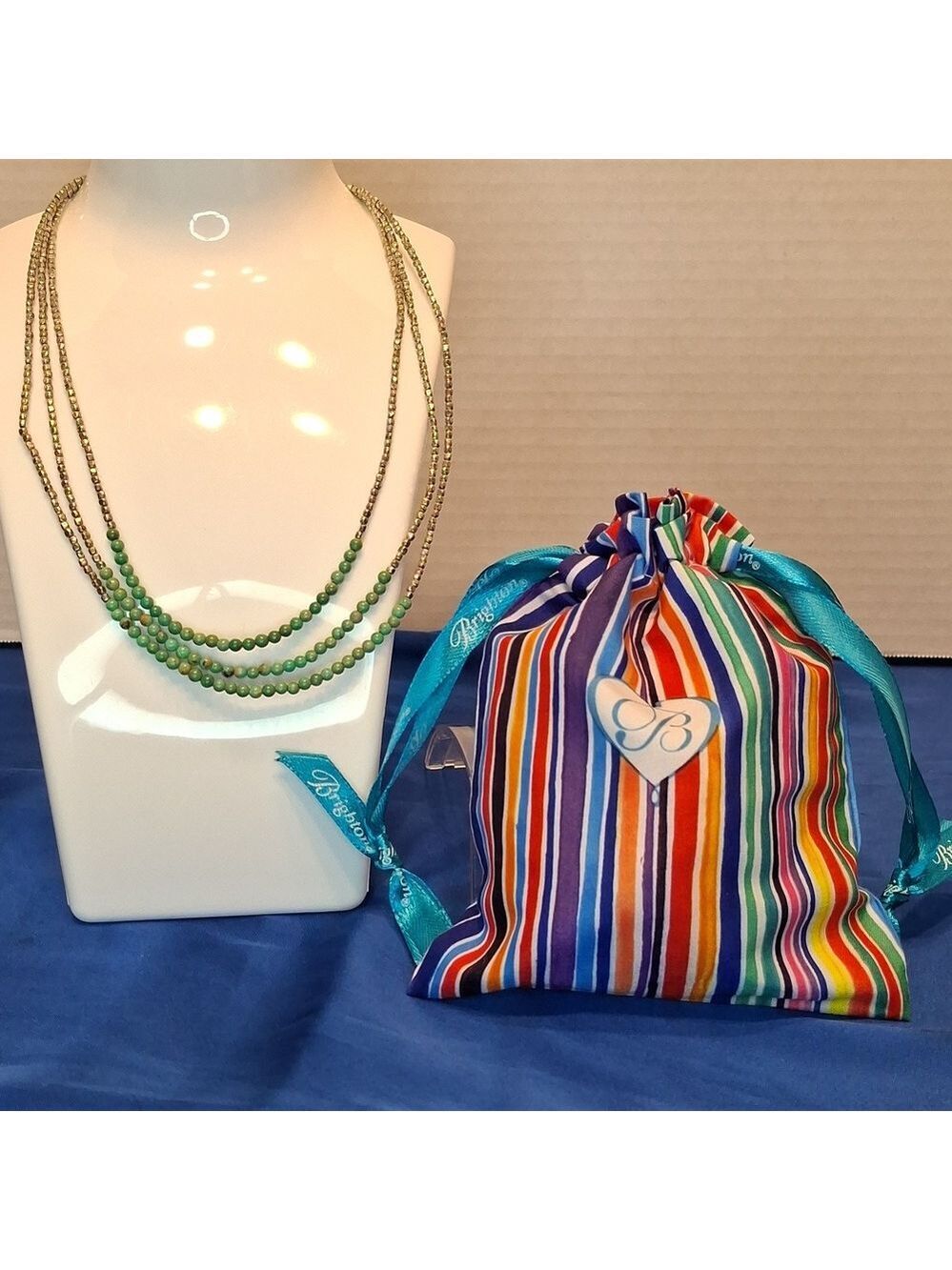 Brighton Howlite Beads Multi Strand Necklace 14" to 16"L